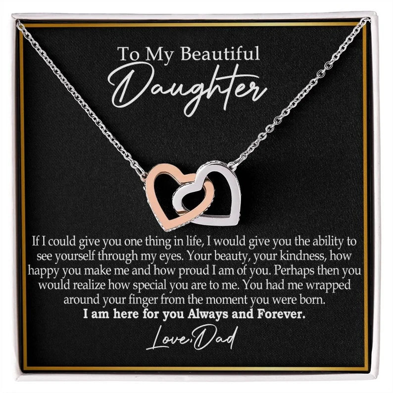 To My Beautiful Daughter Necklace/ To My Daughter Necklace/ Gift For Daughter From Dad