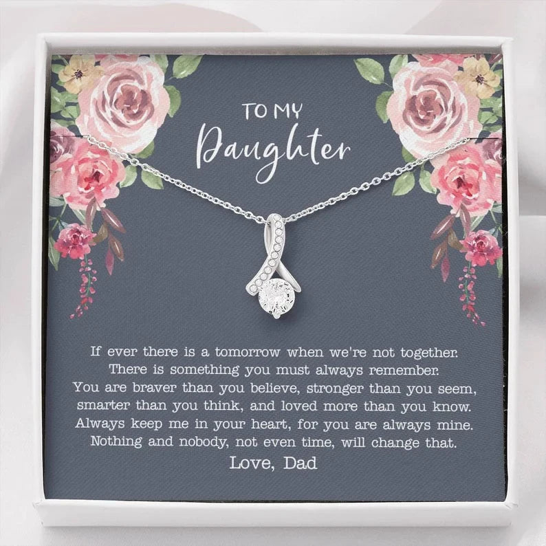 To My Daughter Gift from Dad/ Daughter Father Necklace/ Gift for Daughter Gift from Dad