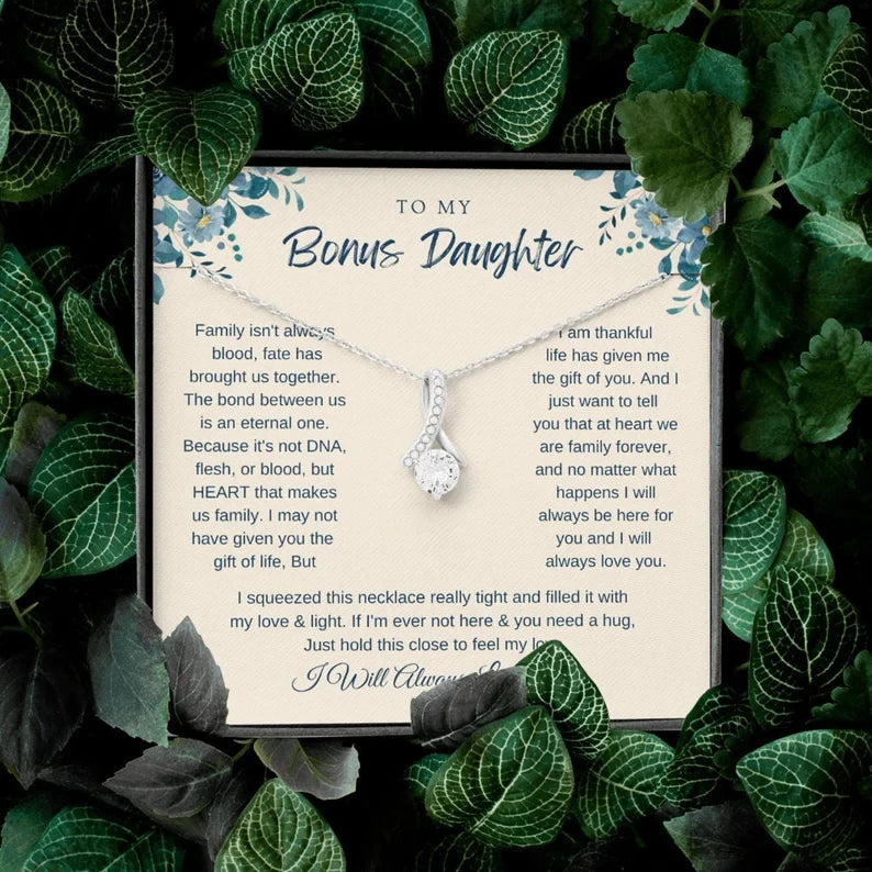 To my Bonus Daughter/ Step daughter Gifts from Stepmom/ Stepdaughter Necklace