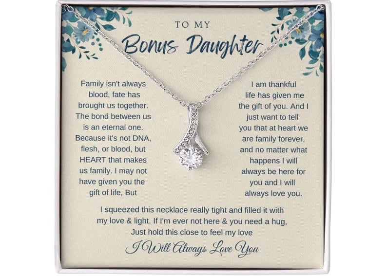 To my Bonus Daughter/ Step daughter Gifts from Stepmom/ Stepdaughter Necklace