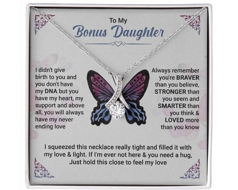 To My Bonus Daughter necklace/ Bonus Daughter Gift/ Stepdaughter Alluring Necklace