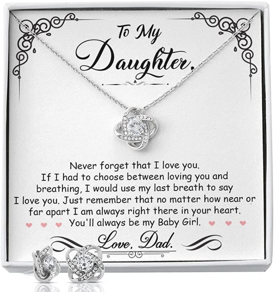 To My Daughter Necklace/ Gifts For Daughter From Dad/ Love Knot Necklace