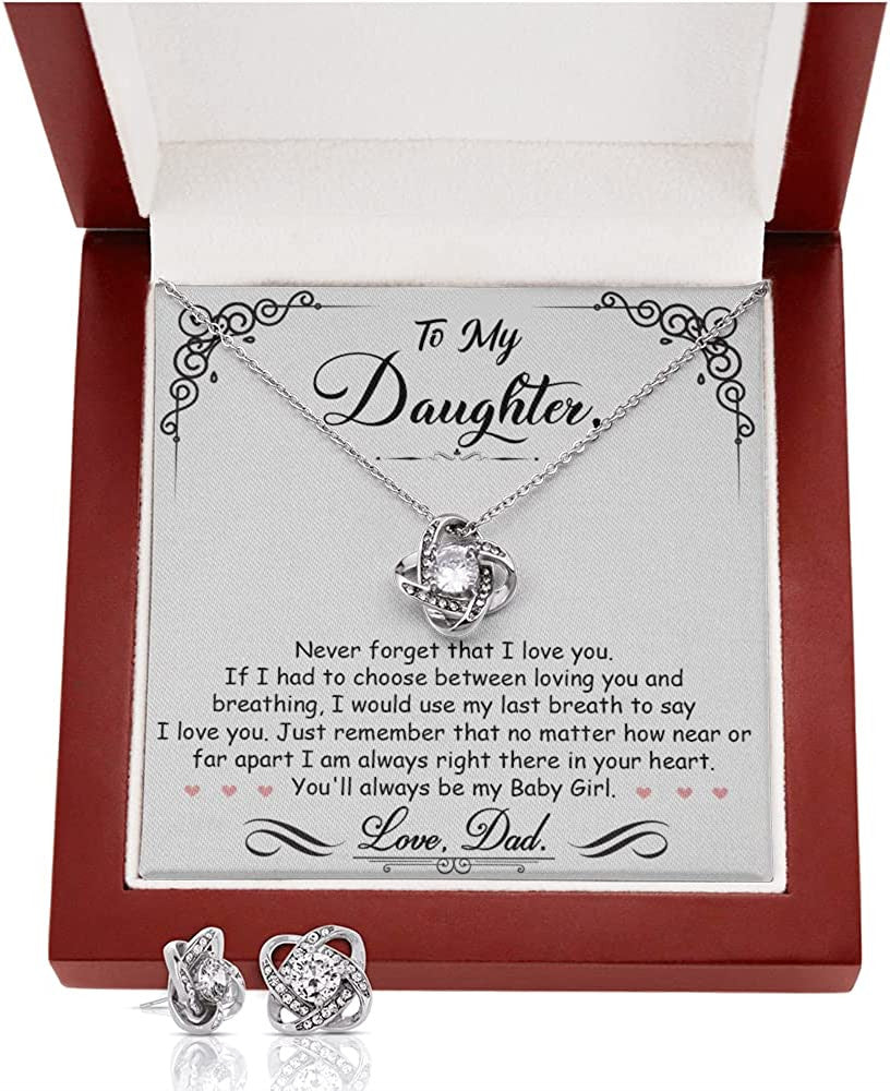 To My Daughter Necklace/ Gifts For Daughter From Dad/ Love Knot Necklace