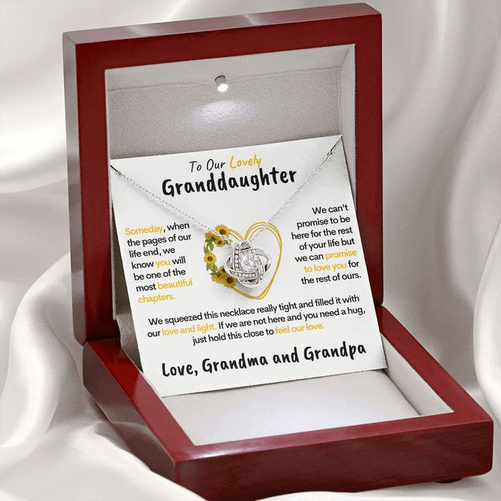To My Lovely Granddaughter From Grandma & Grandpa Necklace/ Family Knot Necklace