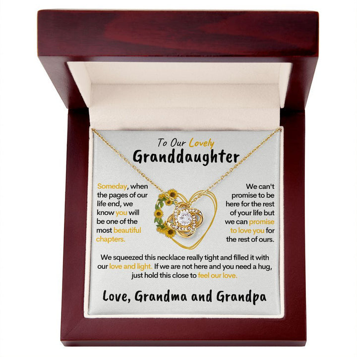 To My Lovely Granddaughter From Grandma & Grandpa Necklace/ Family Knot Necklace
