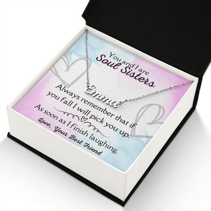 Custom Name Sister Necklace/ You and Me Are Soul Sister/ Birthday Gift For Him