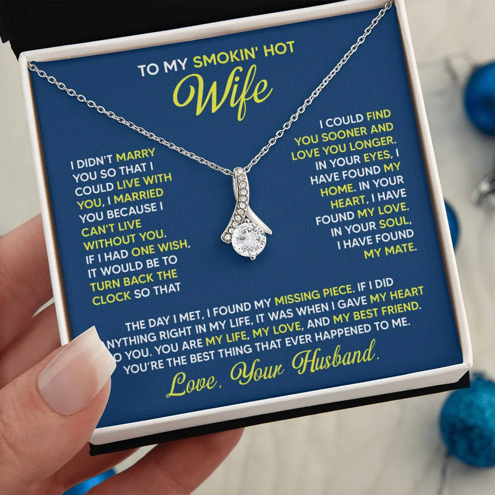 Necklace for Wife/ To My wife - My Safe Place - Alluring Necklace