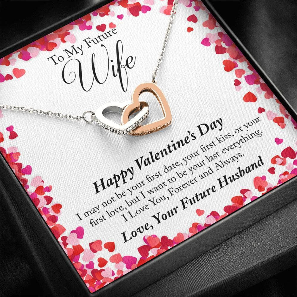 To My Future Wife necklace/ Valentine''s Day Interlocking Hearts Necklace/ necklace for wife