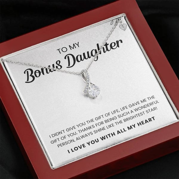 To My Bonus Daughter Necklace/ Shine Like The Brightest Star/ Birthday Gift/ Gift For Daugther