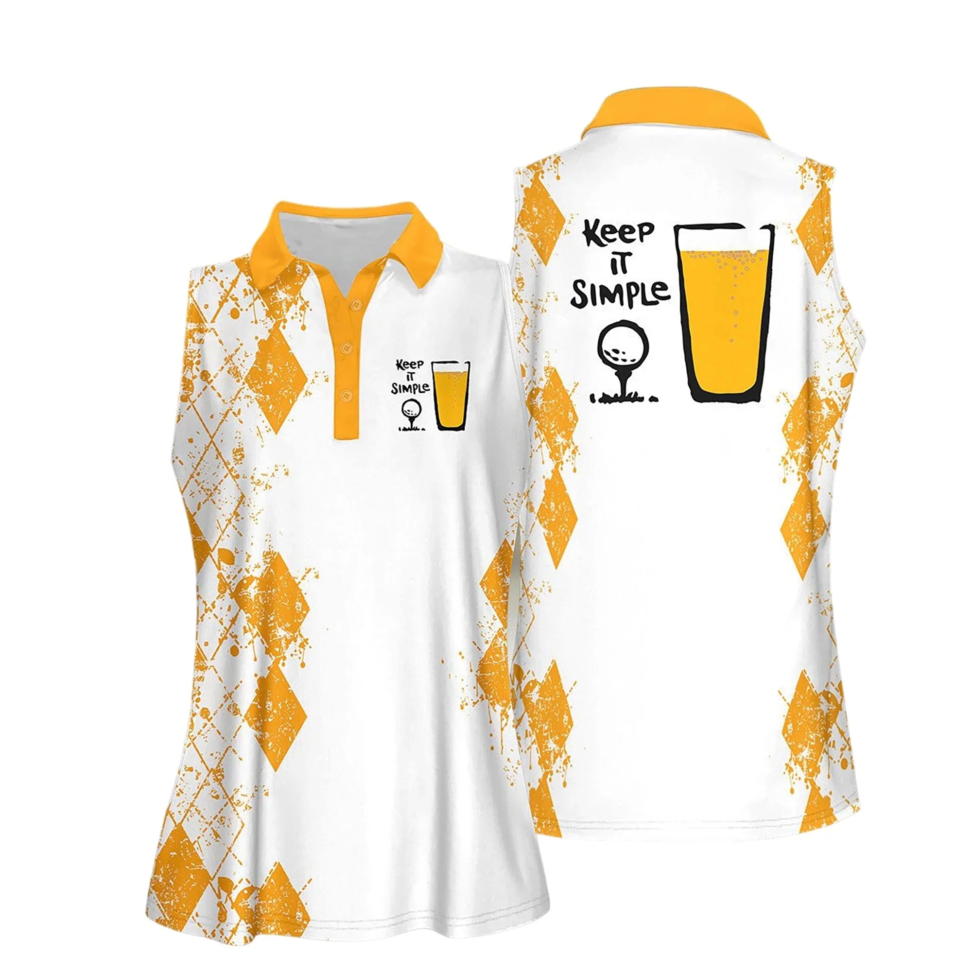 Keep It Simple Golf And Beer Women Short Sleeve Polo Shirt/ Sleeveless Polo Shirt