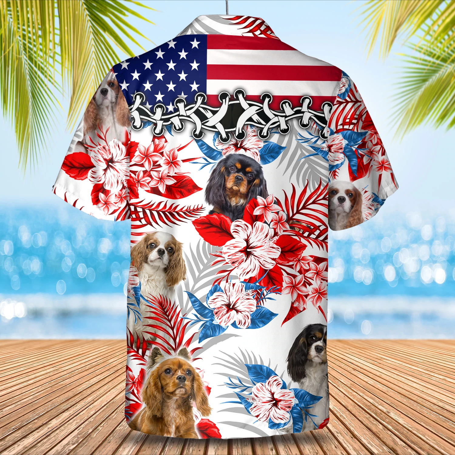 Cavalier King Charles Spaniel Hawaiian Shirt/ Summer aloha shirt/ Men Hawaiian shirt/ Women Hawaiian shirt