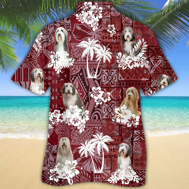 Bearded Collie Hawaiian Shirt/ Dog All Over Print Hawaii Aloha Beach Shirt
