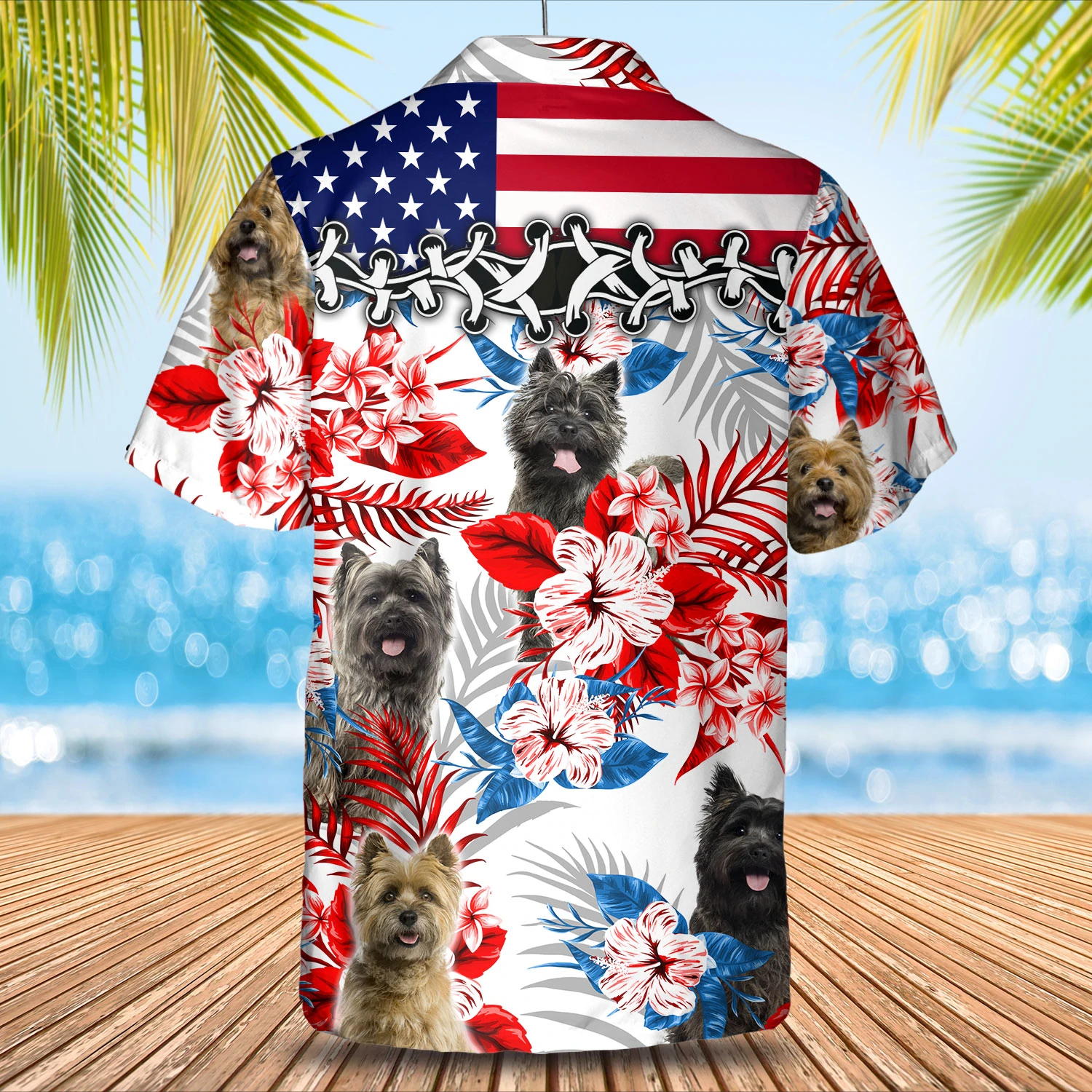 Cairn Terrier Hawaiian Shirt/ Summer aloha shirt/ Men Hawaiian shirt/ Women Hawaiian shirt