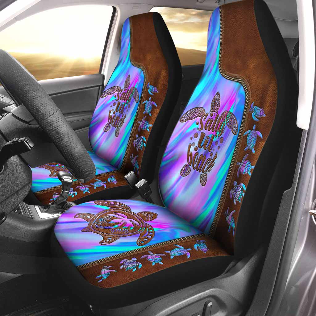 Salty Lil'' Beach - Turtle Leather Pattern Print Seat Covers