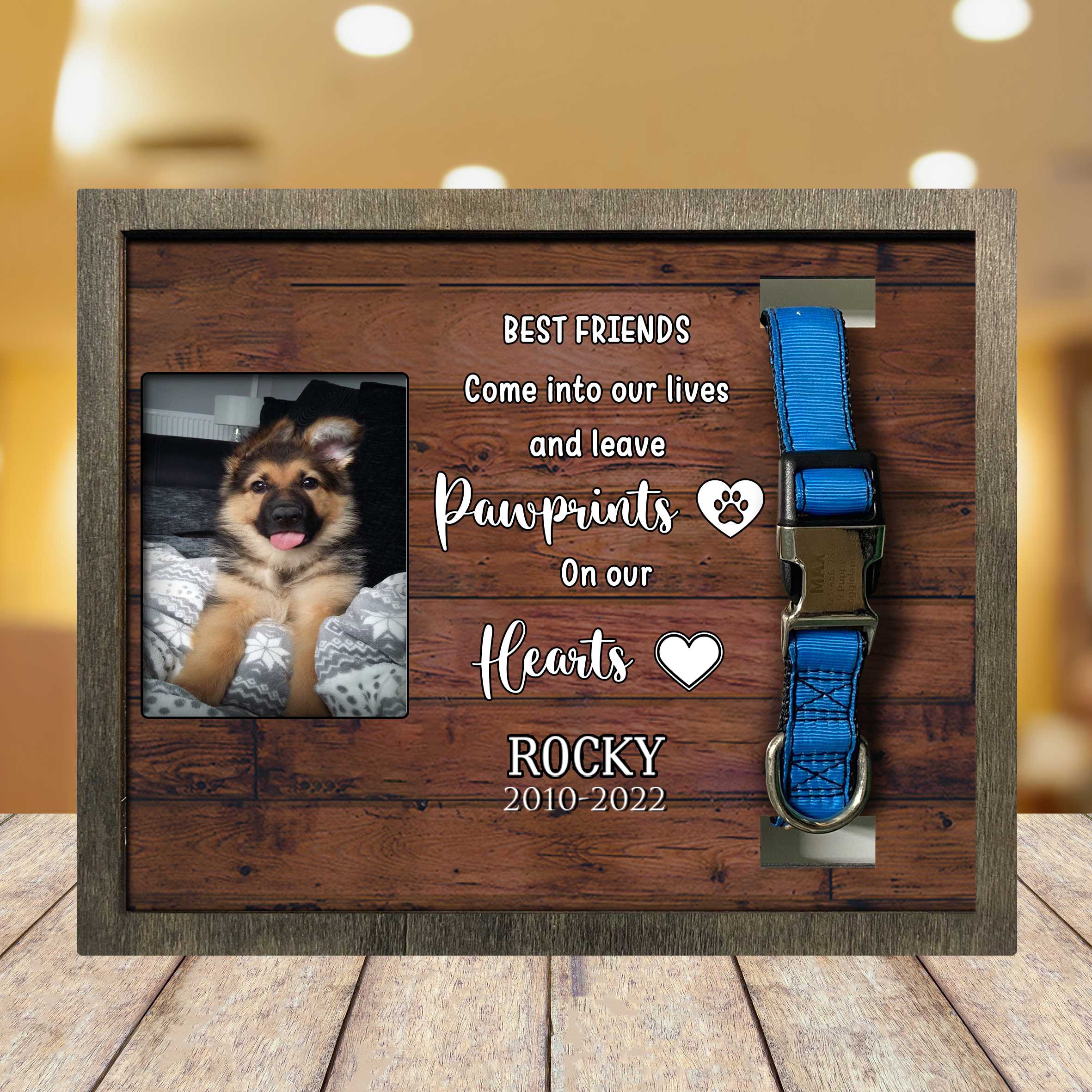 Pawprints On Our Hearts Picture Frame/ Memorial Day Decorations For Dog Lovers