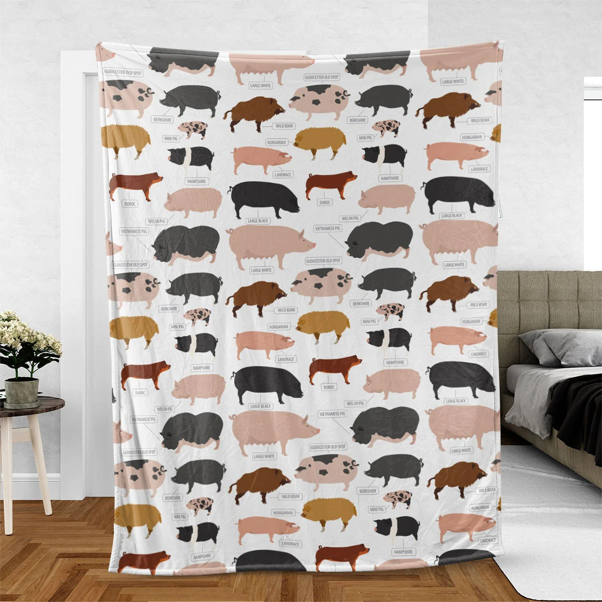 Gift For Baby Kids Throw Pig Breed Pattern Blanket Soft Cozy Warm Cute Baby Blanket Gift For Pig Lover
