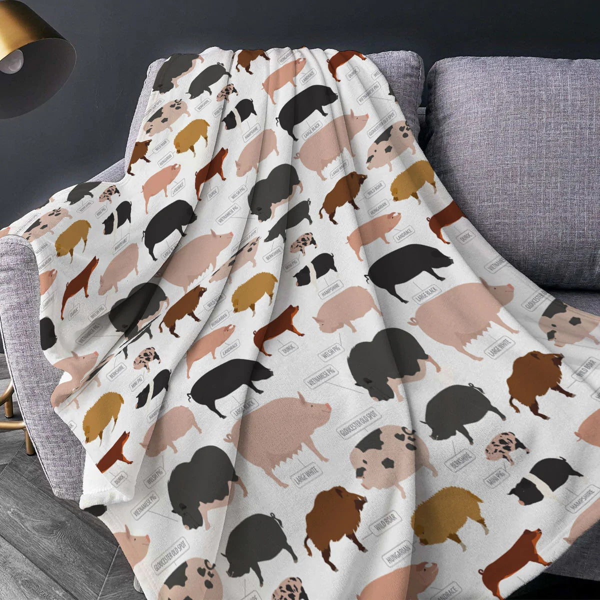 Gift For Baby Kids Throw Pig Breed Pattern Blanket Soft Cozy Warm Cute Baby Blanket Gift For Pig Lover