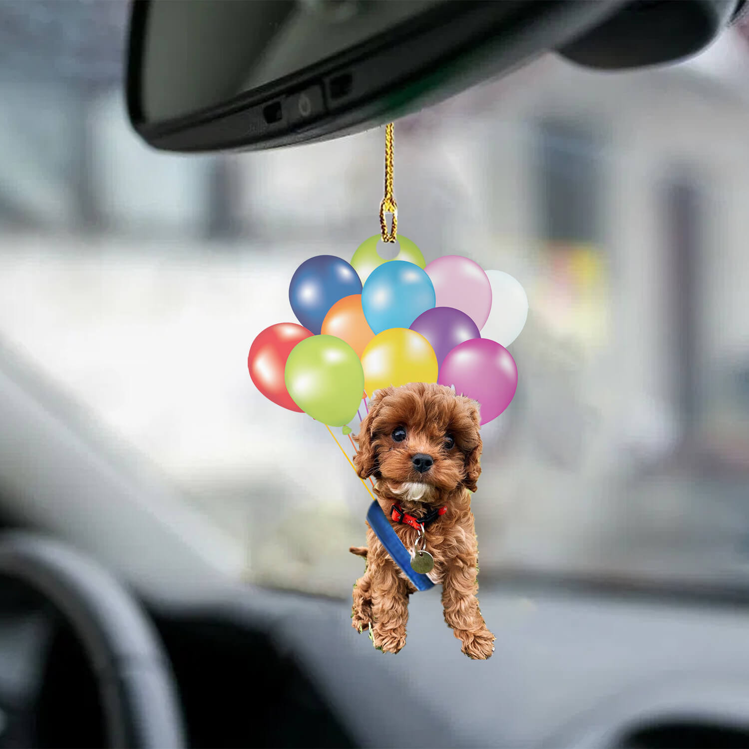 Cavapoo Dog Fly With Bubbles Dog Hanging Ornament Dog Ornament Coolspod
