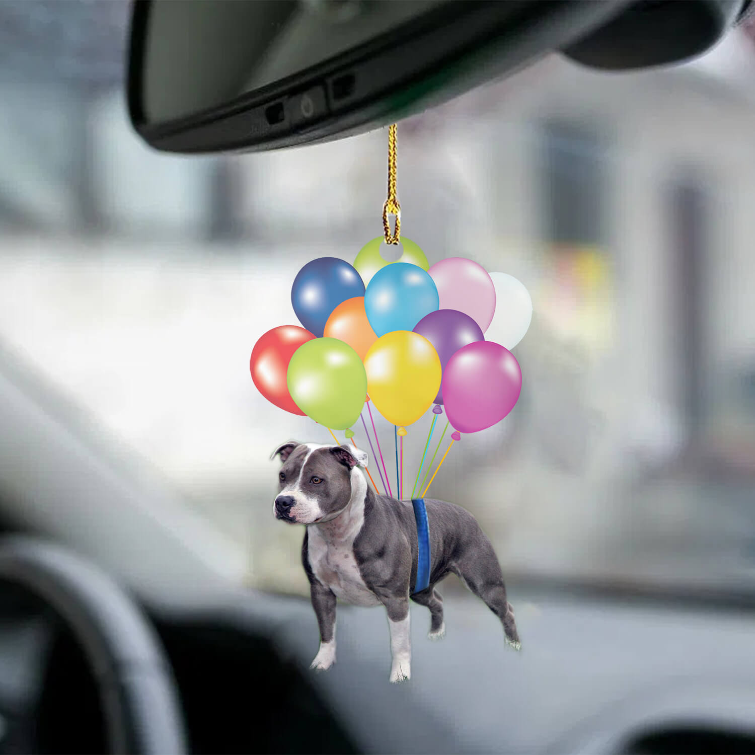 Staffordshire Bull Terrier Fly With Bubbles Car Hanging Ornament Dog Ornament Coolspod
