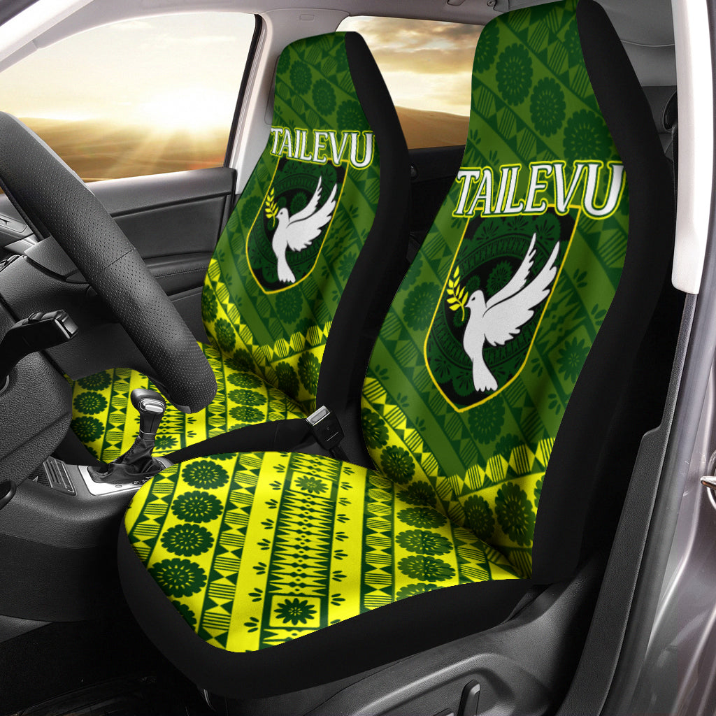 Tailevu Rugby Union Fiji Car Seat Covers Tapa Pattern