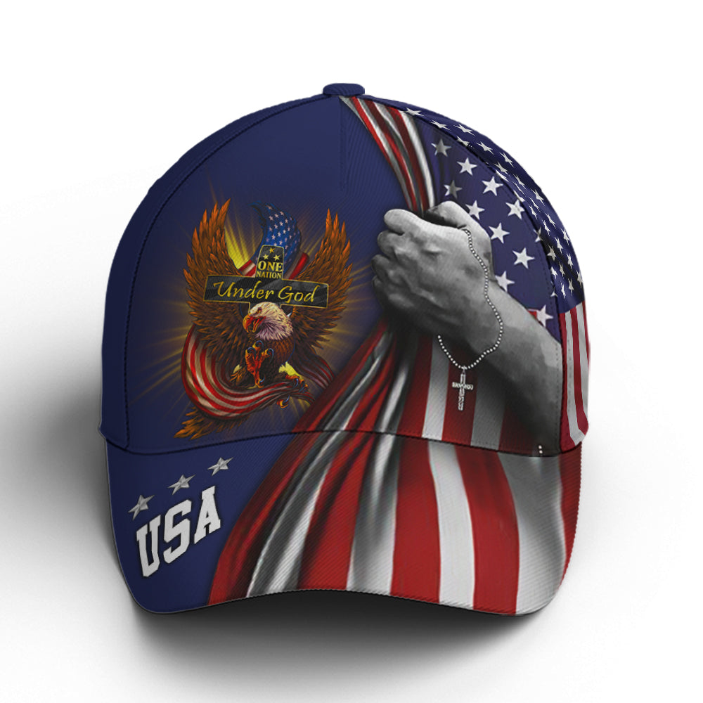 One Nation Under God Eagle American Flag Baseball Cap Coolspod Patriotic Classic Cap