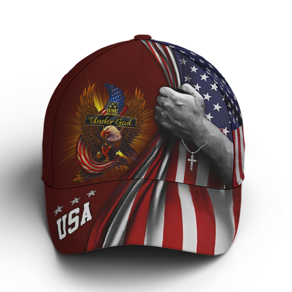 One Nation Under God Eagle American Flag Baseball Cap Coolspod Patriotic Classic Cap