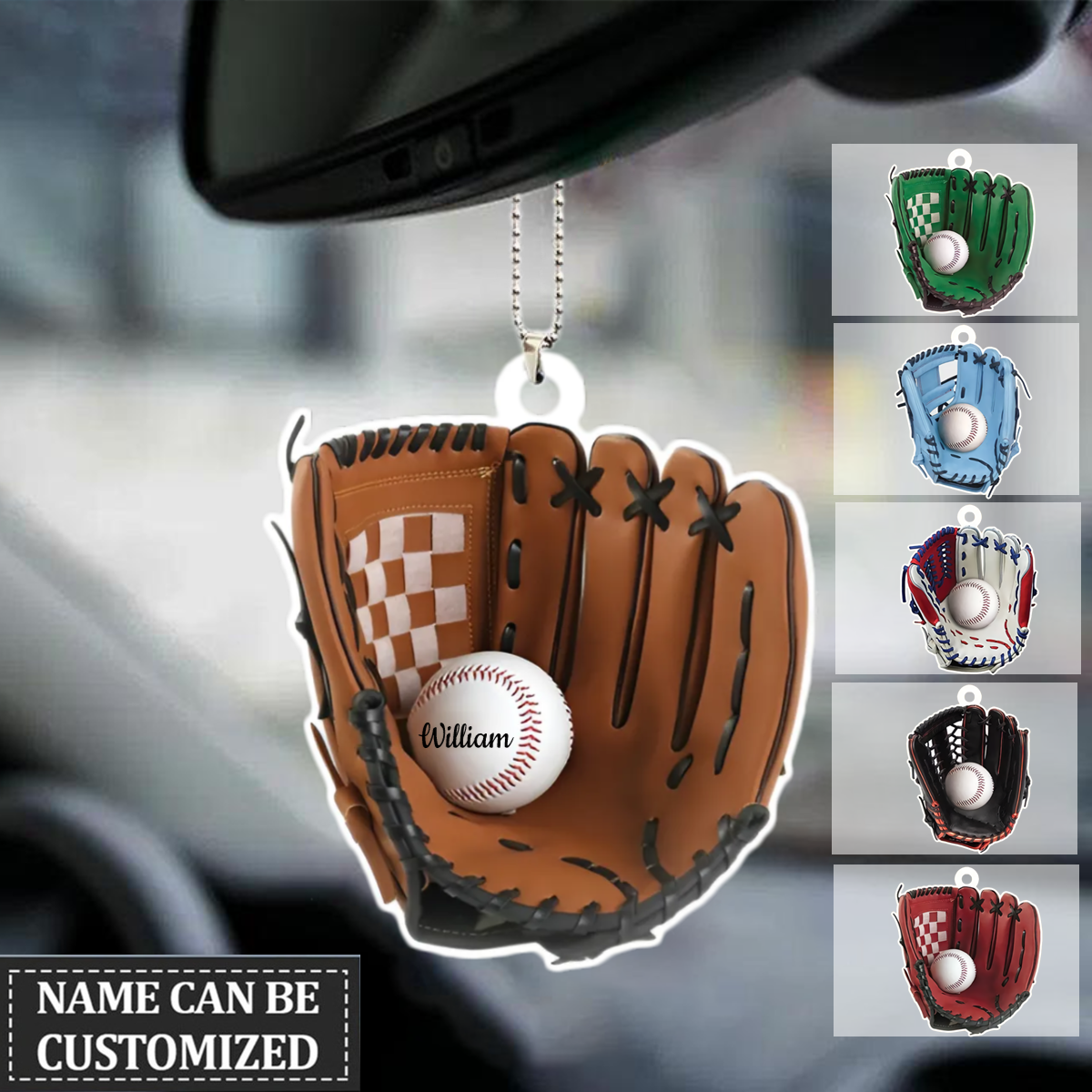 Personalized Baseball Acrylic Ornament For Car/ Car Hanging Ornament For Baseball Lovers
