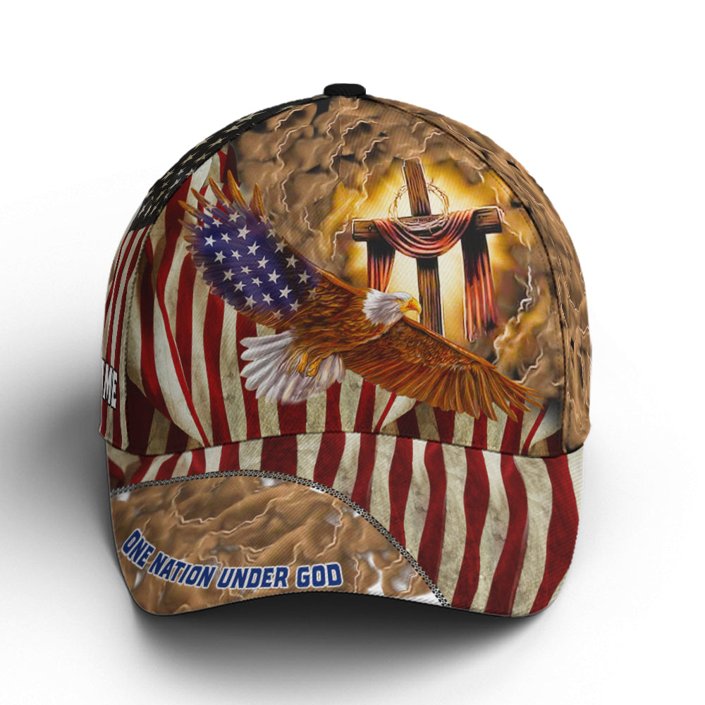 American Eagle Flag One Nation Under God Cross Sign Baseball Cap Coolspod