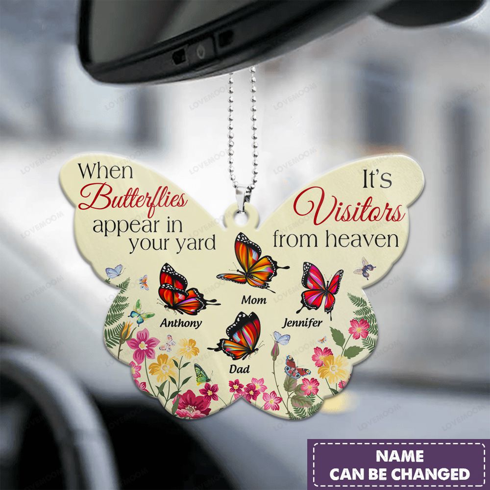 Personalized Memorial Ornament Butterfly Ornament For Loss Of Dad Mom Remembrance Ornaments
