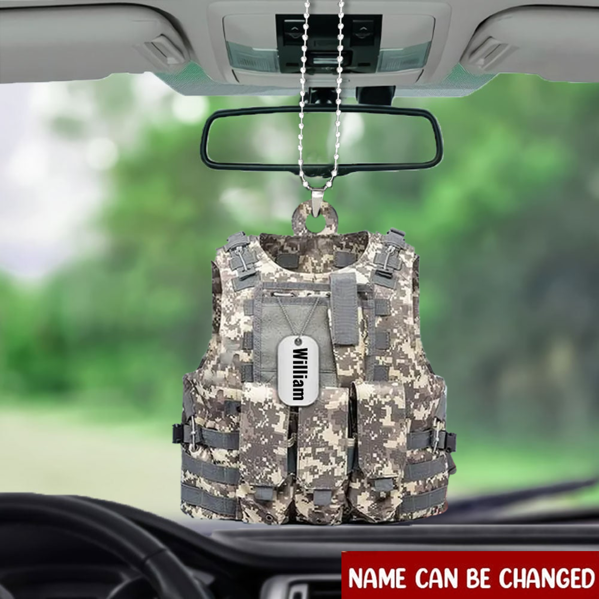 Military Uniform Vest Personalized Flat Acrylic Car Hanging Ornament