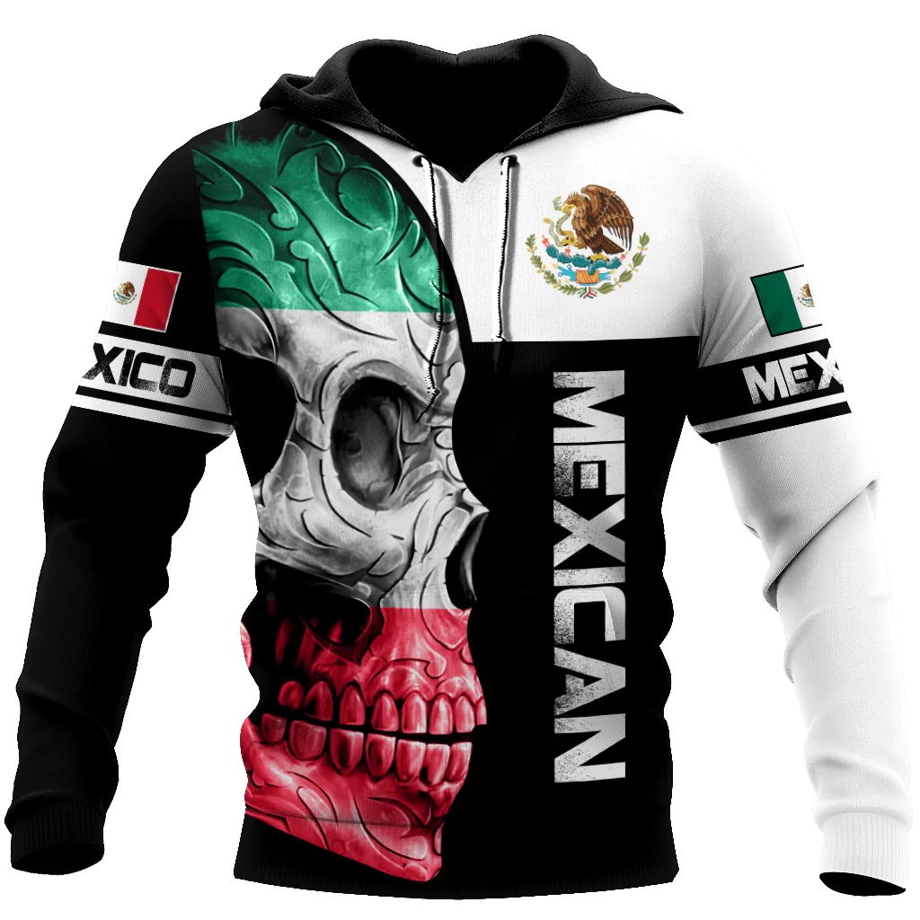 Mexican Skull Unisex Hoodie/ 3D All Over Printed Skull Mexican Hoodies/ Mexico Skull Hoodie
