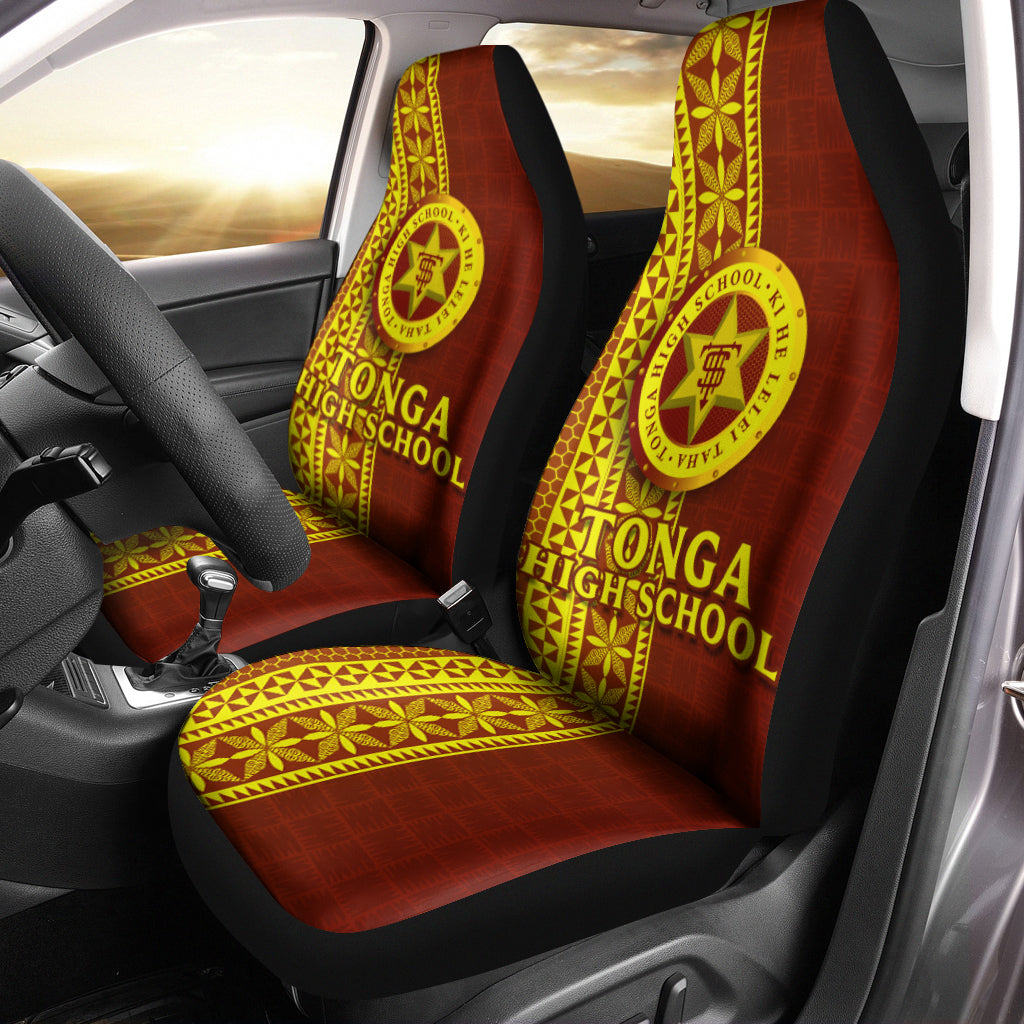 Tonga High School Car Seat Covers Ngatu Pattern