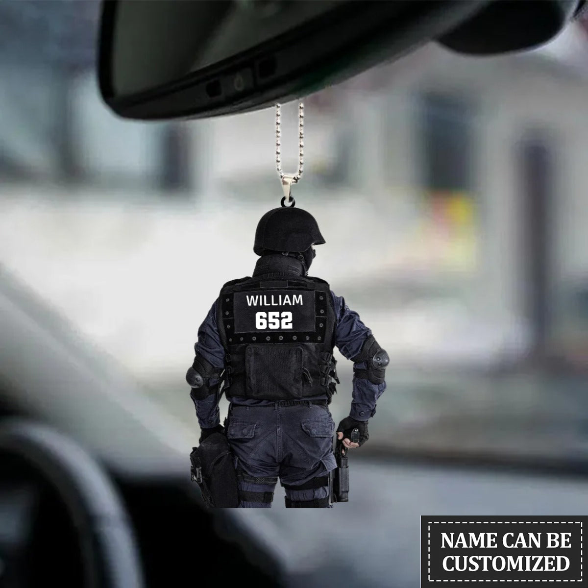 Personalized Flat Acrylic Ornament Police Gift Car Hanging Ornament