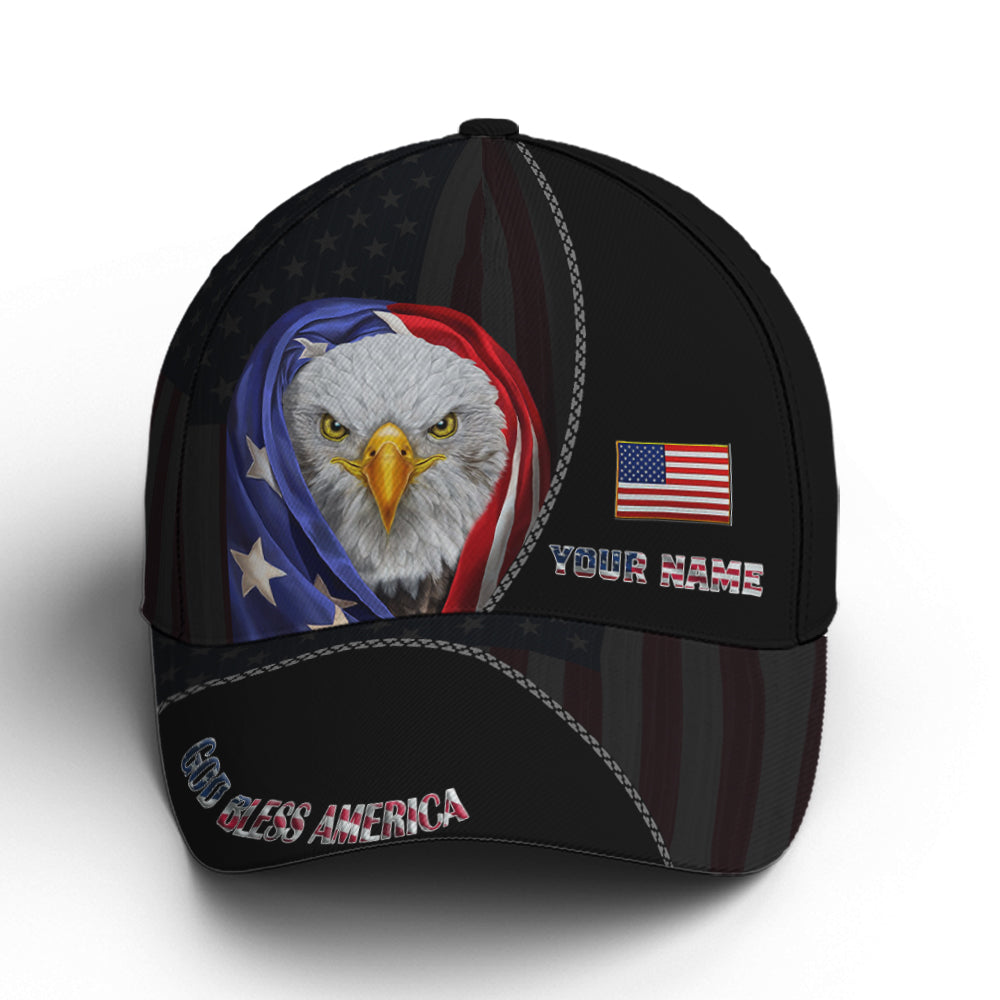 Bless America Eagle With Flag Baseball Cap Coolspod