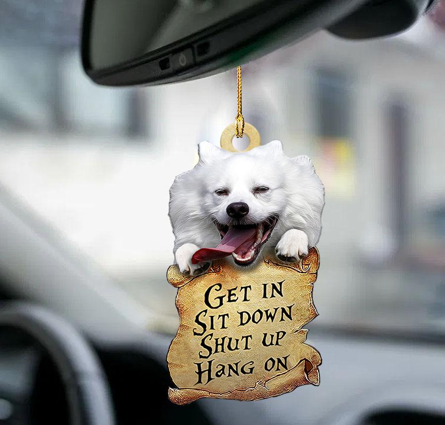 American Eskimo Dog get in two sided ornament/ Best ornament for car hanging
