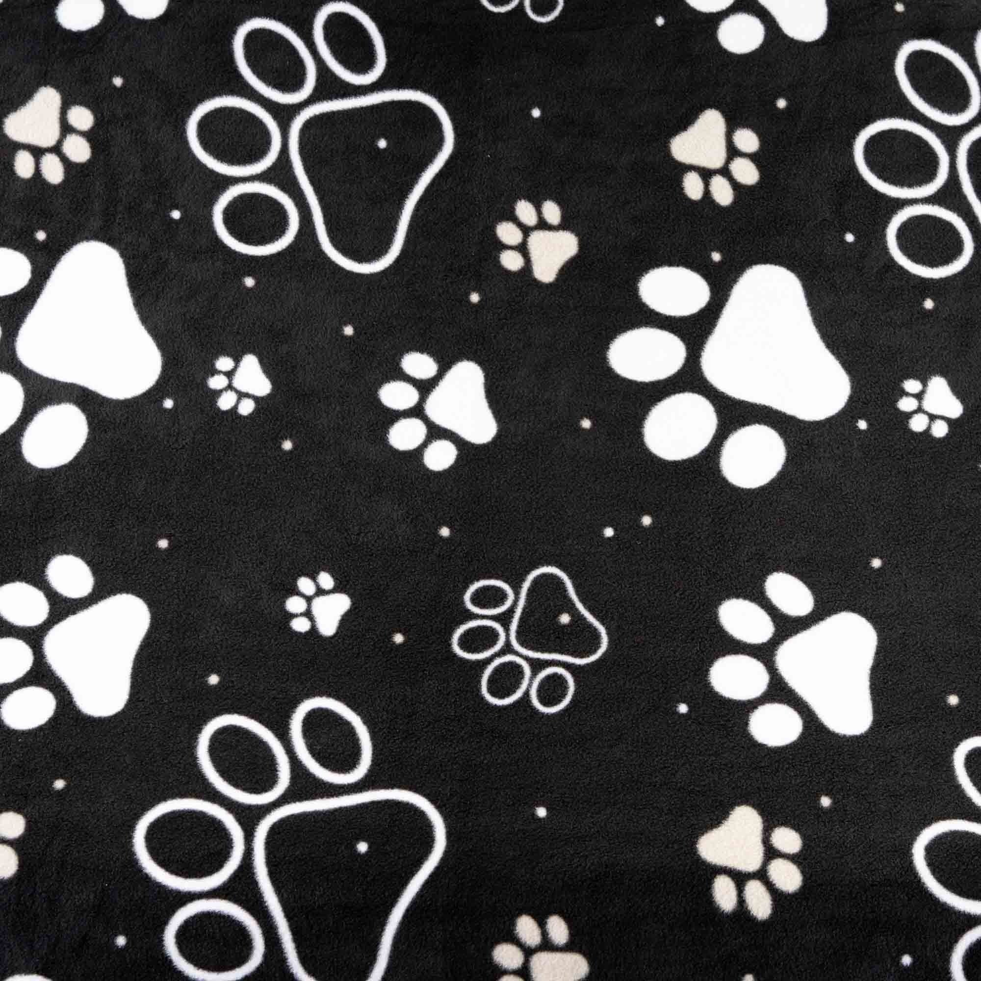 Magical Midnight Paws- Polar Fleece Dog Blanket- Black 50″ x 60″ Large Dog Sherpa Blanket