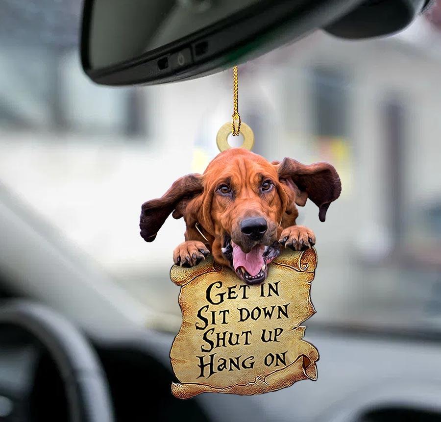 Bloodhound get in two sided ornament/ dog car decoration for car