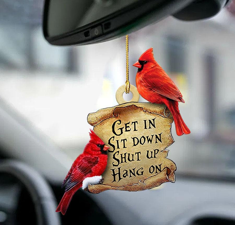 Cardinal get in two sided ornament for car/ car hanging ornaments