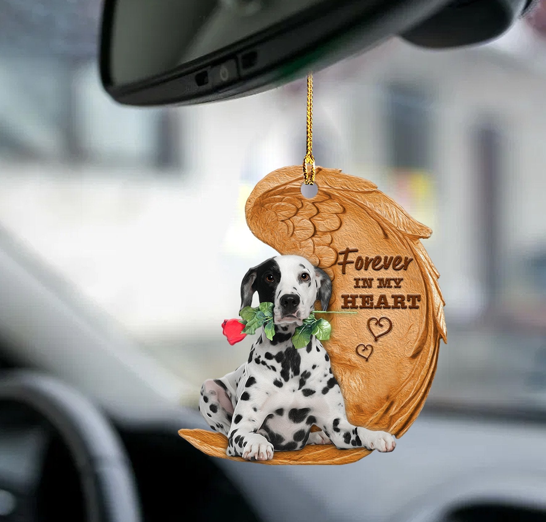 Dalmatian Forever In My Heart Auto Interior Hanging Ornament Dog Ornament Coolspod