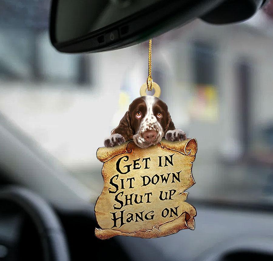 English Springer Spaniel get in dog moms two sided ornament/ best ornament for car