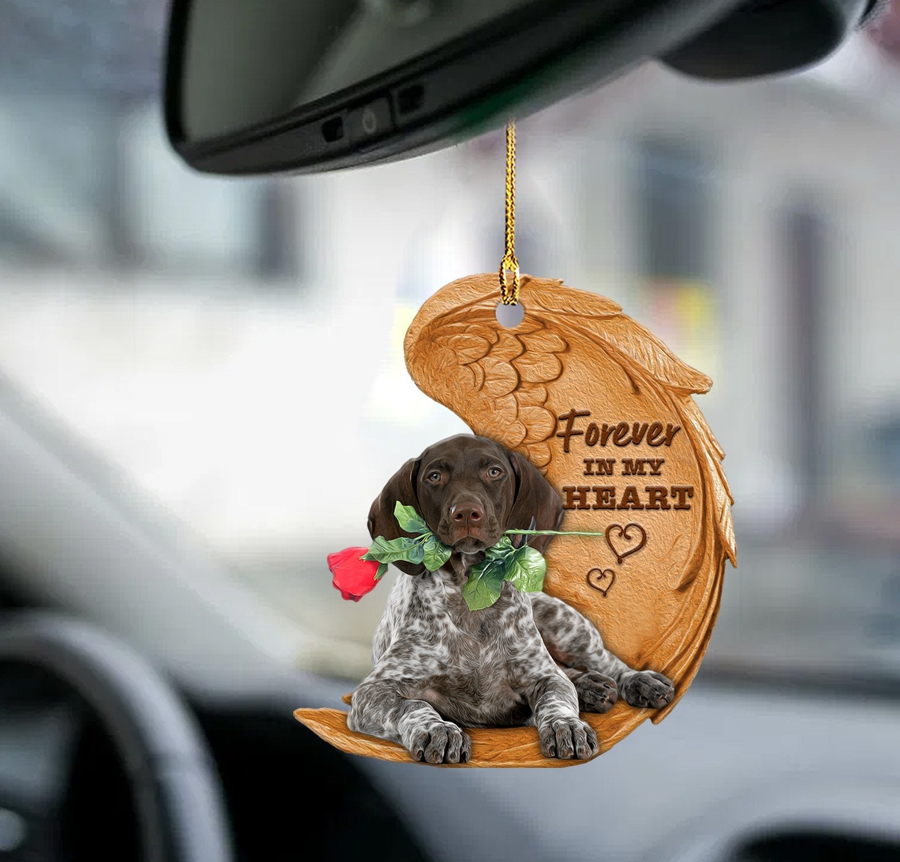 Gsp Forever In My Heart Hanging Ornament Dog Car Ornament Coolspod