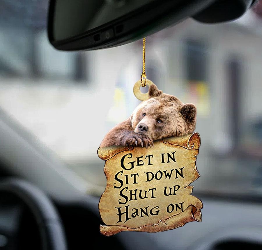 Grizzly bear get in Grizzly bear lovers two sided ornament/ Animal Car Hanging Ornaments