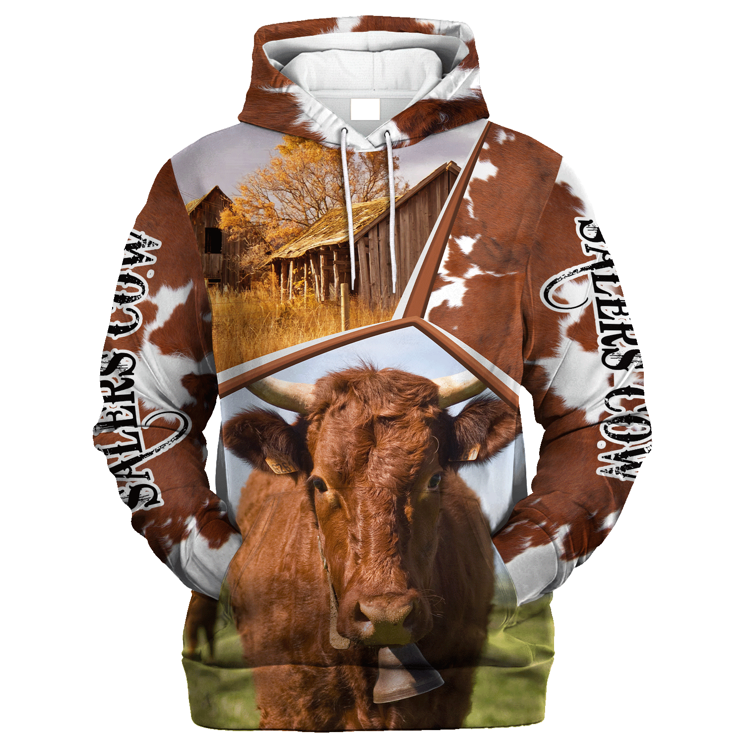 Funny Salers Farm In The Fall Hoodie