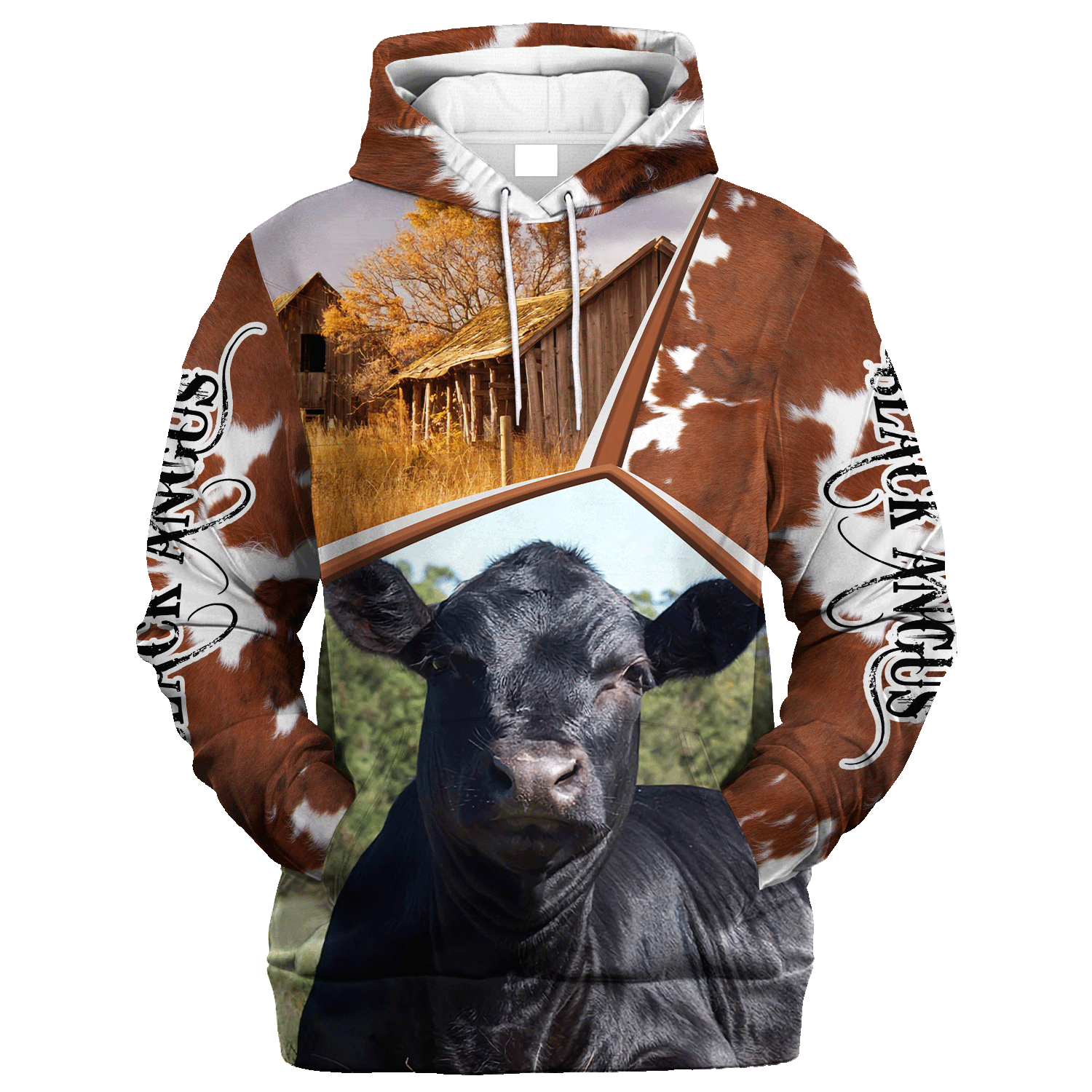 Funny Black Angus Farm In The Fall Hoodie