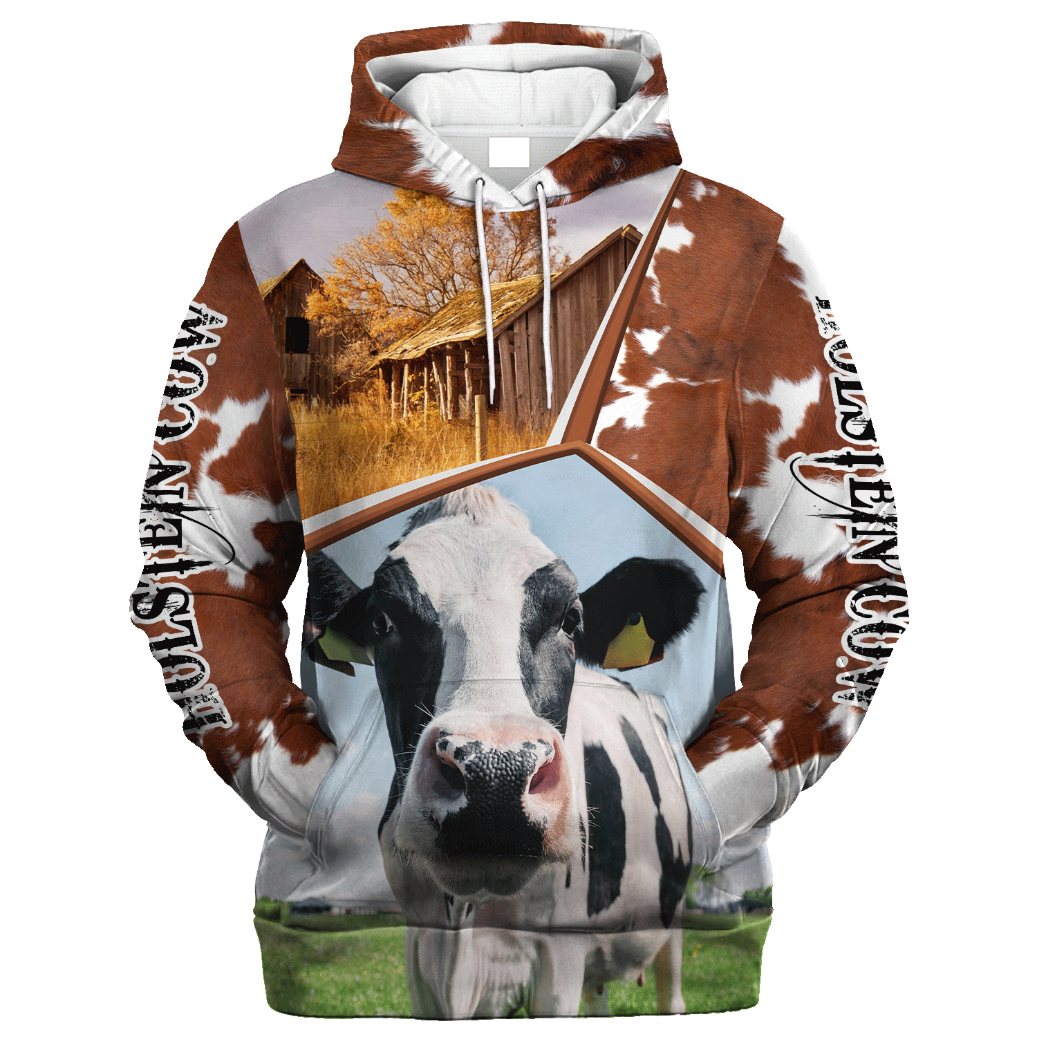 Funny Holstein Farm In The Fall Hoodie