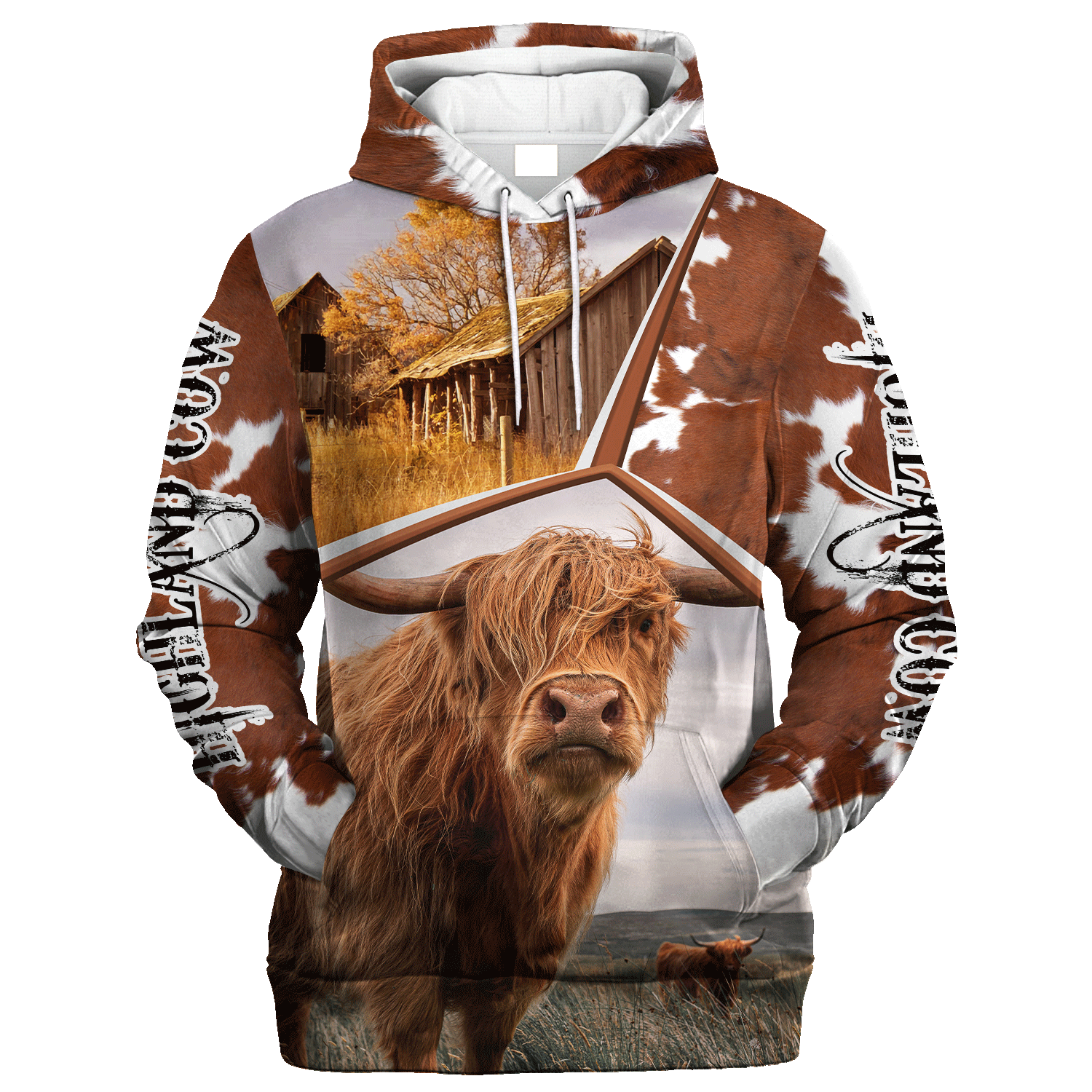 Funny Highland Farm In The Fall Hoodie
