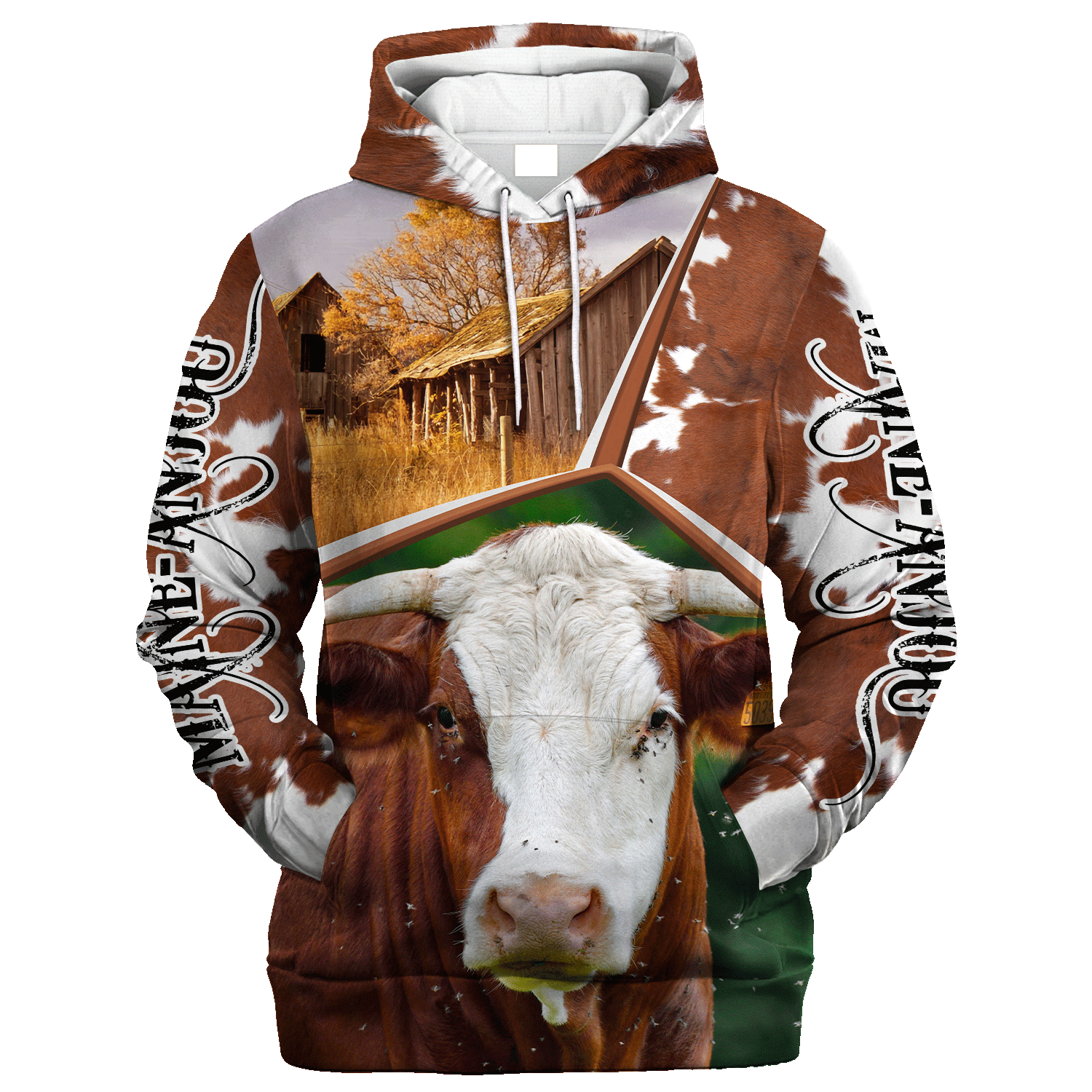 Funny Maine Anjou Farm In The Fall Hoodie