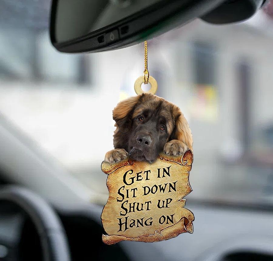 Leonberger get in two sided ornament/ Dog Funny Car Hanging Ornaments