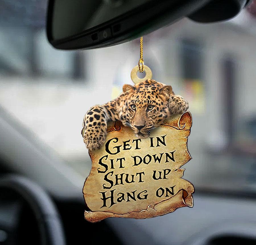 Leopard get in leopard lover two sided ornament/ Animal Car Ornaments