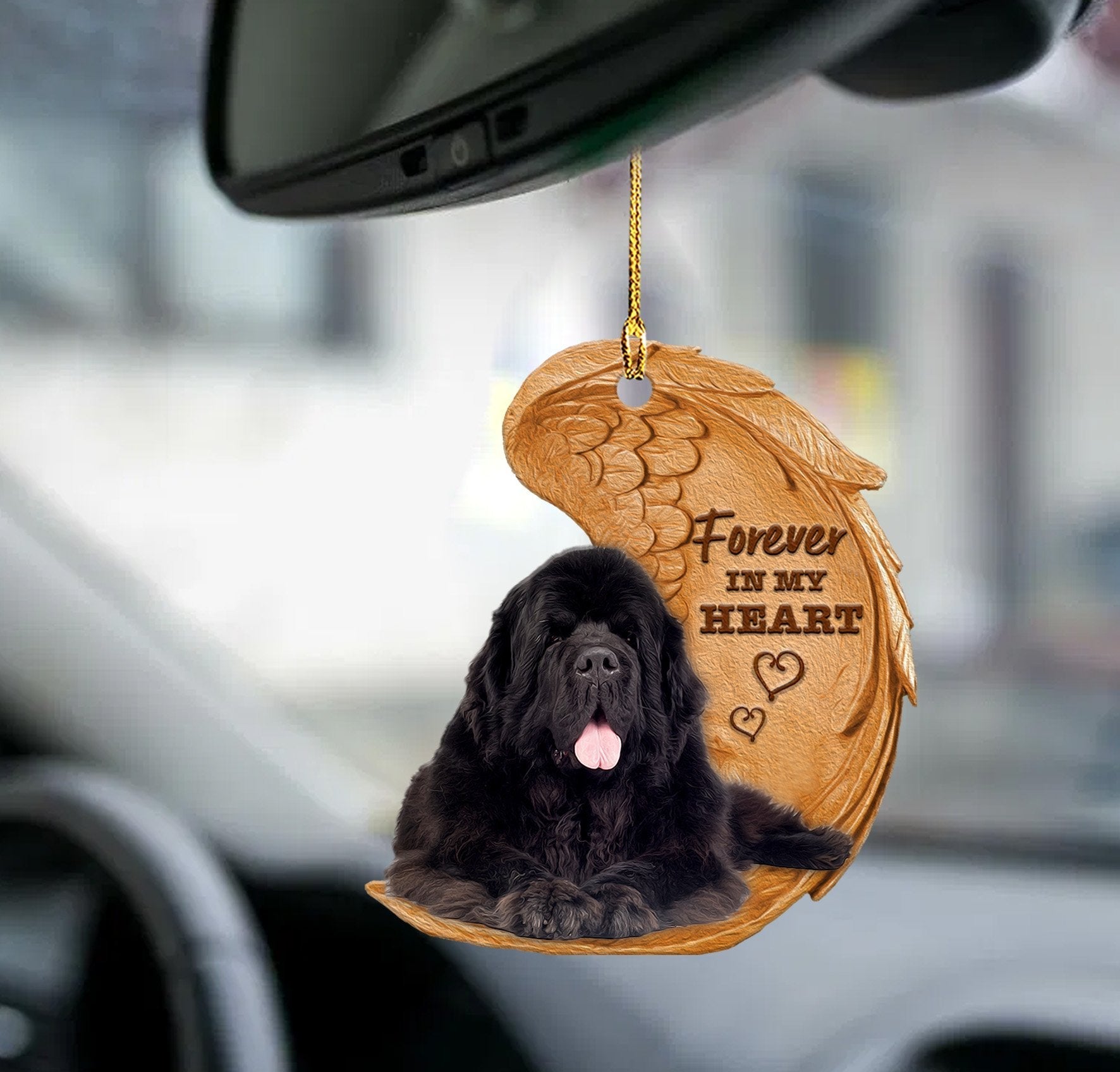 Newfoundland Dog Forever In My Heart Auto Hanging Ornament Dog Ornament Coolspod